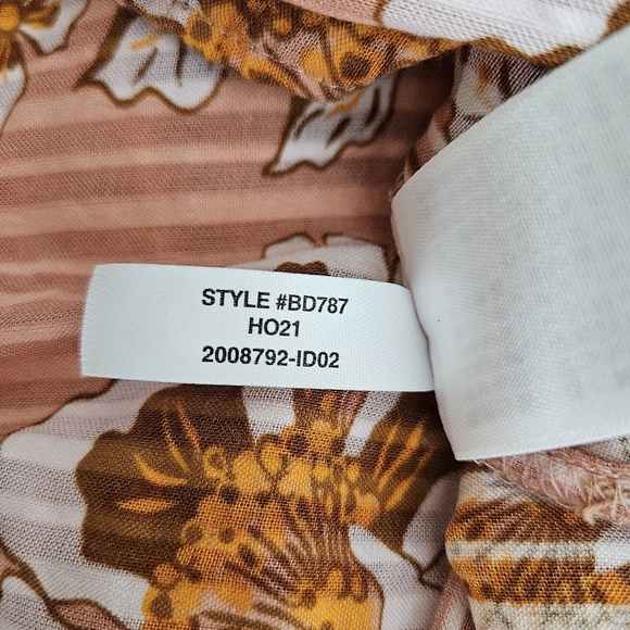 J.CREW Shirt Pink Climbing Floral Ruffle Long Sleeve Button Back Top XS - Picture 9 of 9